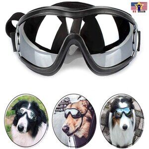 Dog Pet Puppy Cat Wind Waterproof UV Black Sunglasses Goggle Adjustable Strap